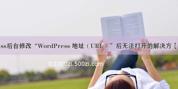 wordpress后台修改“WordPress 地址（URL）”后无法打开的解决方【MySQL】