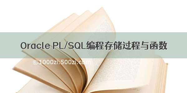 Oracle PL/SQL编程存储过程与函数