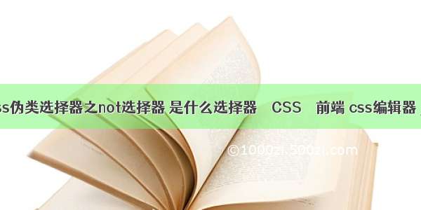 css伪类选择器之not选择器 是什么选择器 – CSS – 前端 css编辑器 js