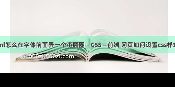 html怎么在字体前面弄一个小圆圈 – CSS – 前端 网页如何设置css样式表