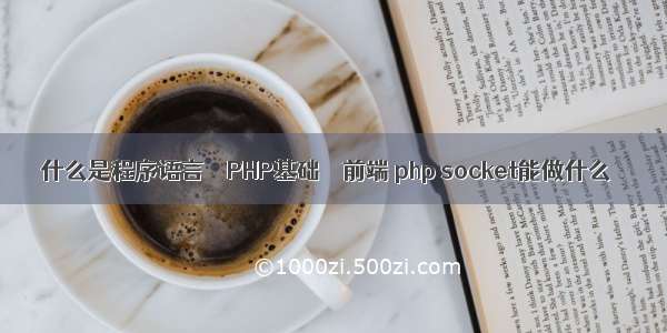 什么是程序语言 – PHP基础 – 前端 php socket能做什么