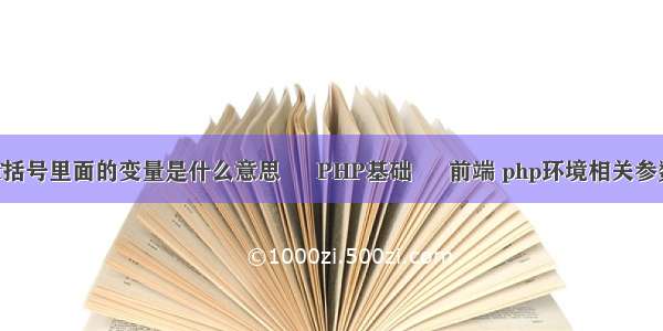 if括号里面的变量是什么意思 – PHP基础 – 前端 php环境相关参数