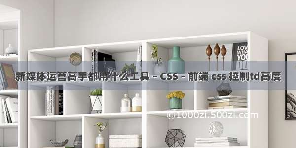 新媒体运营高手都用什么工具 – CSS – 前端 css 控制td高度