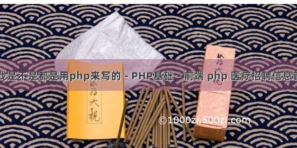 网页游戏是不是都是用php来写的 – PHP基础 – 前端 php 医疗招聘信息管理系统