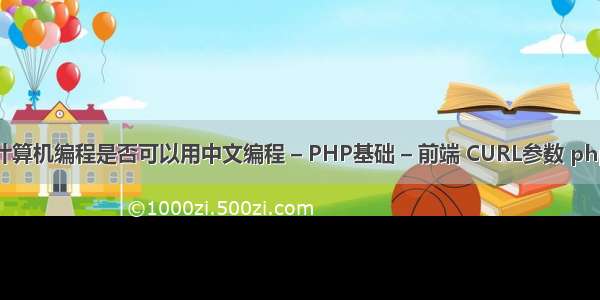 计算机编程是否可以用中文编程 – PHP基础 – 前端 CURL参数 php