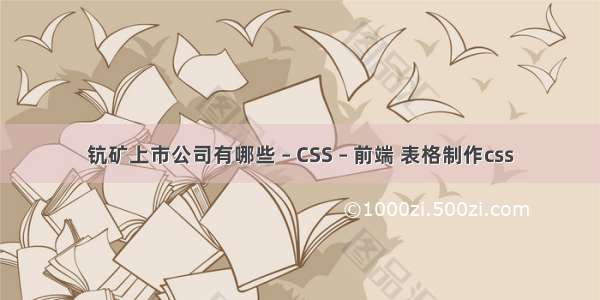 钪矿上市公司有哪些 – CSS – 前端 表格制作css