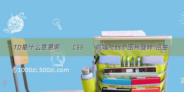 TD是什么意思啊 – CSS – 前端 css3 图片旋转 扭曲