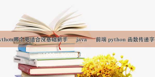 python哪个更适合没基础新手 – java – 前端 python 函数传递字典