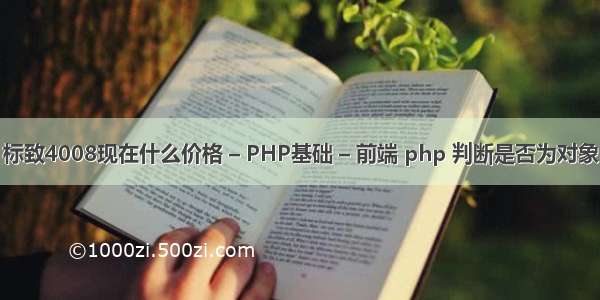 标致4008现在什么价格 – PHP基础 – 前端 php 判断是否为对象