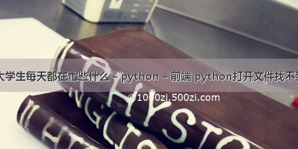 大学生每天都在忙些什么 – python – 前端 python打开文件找不到