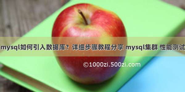 mysql如何引入数据库？详细步骤教程分享 mysql集群 性能测试