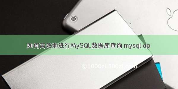 如何高效地进行MySQL数据库查询 mysql ap