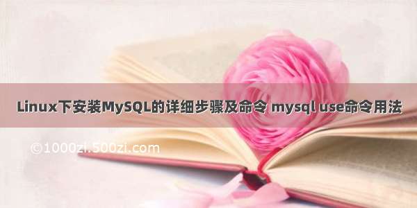 Linux下安装MySQL的详细步骤及命令 mysql use命令用法