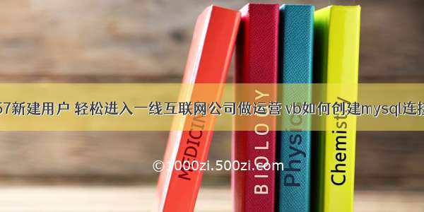 MySQL57新建用户 轻松进入一线互联网公司做运营 vb如何创建mysql连接数据库