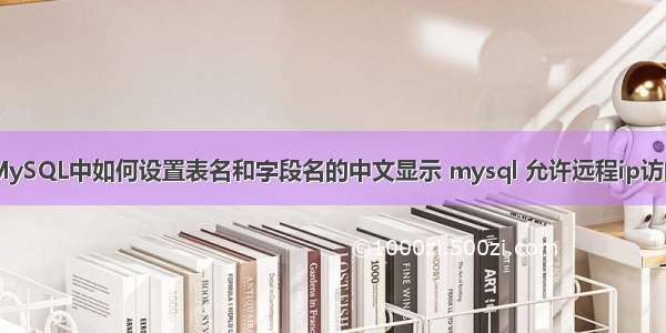 MySQL中如何设置表名和字段名的中文显示 mysql 允许远程ip访问