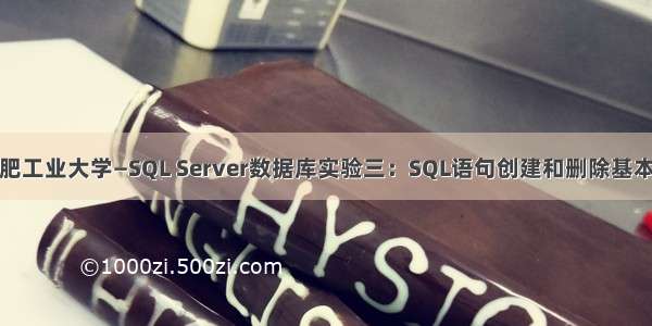 合肥工业大学—SQL Server数据库实验三：SQL语句创建和删除基本表