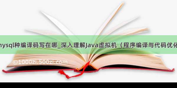 mysql种编译码写在哪_深入理解Java虚拟机（程序编译与代码优化）