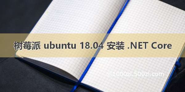 树莓派 ubuntu 18.04 安装 .NET Core