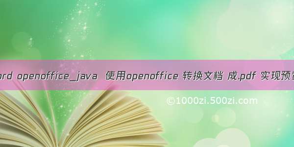 java word openoffice_java  使用openoffice 转换文档 成.pdf 实现预览效果