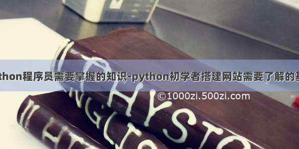 一个python程序员需要掌握的知识-python初学者搭建网站需要了解的基础知识