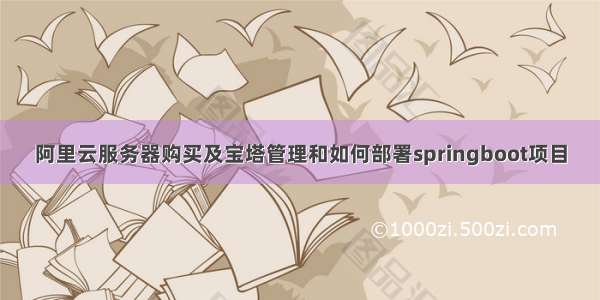 阿里云服务器购买及宝塔管理和如何部署springboot项目