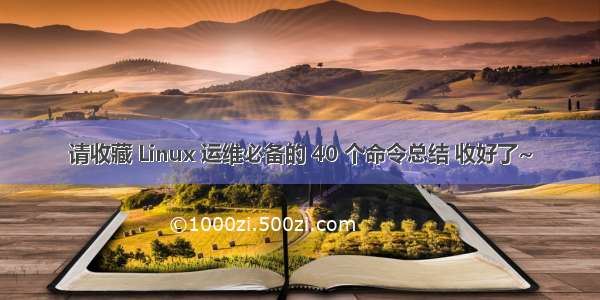 请收藏 Linux 运维必备的 40 个命令总结 收好了~