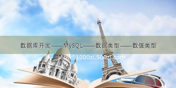 数据库开发——MySQL——数据类型——数值类型