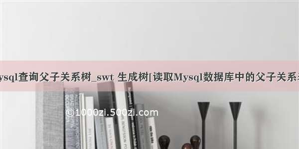 mysql查询父子关系树_swt 生成树[读取Mysql数据库中的父子关系表]