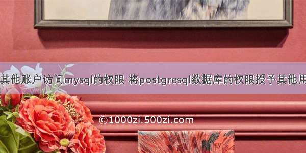 给其他账户访问mysql的权限 将postgresql数据库的权限授予其他用户