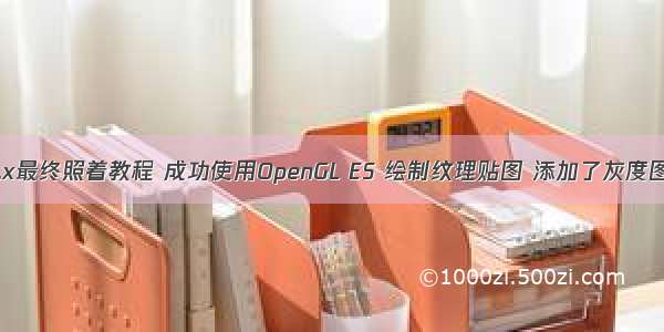 2.x最终照着教程 成功使用OpenGL ES 绘制纹理贴图 添加了灰度图