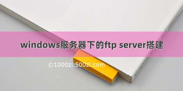 windows服务器下的ftp server搭建