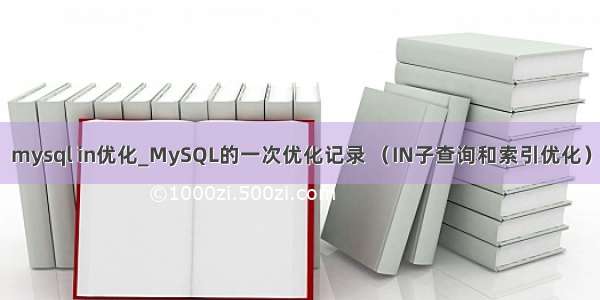 mysql in优化_MySQL的一次优化记录 （IN子查询和索引优化）