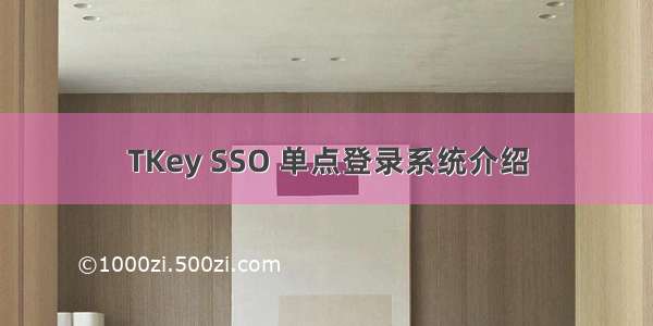 TKey SSO 单点登录系统介绍