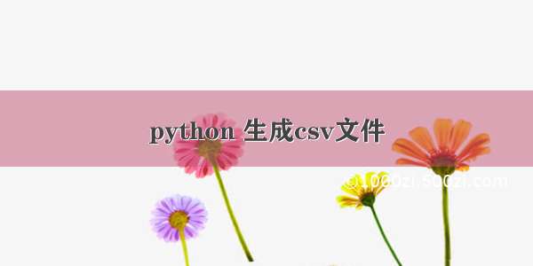 python 生成csv文件