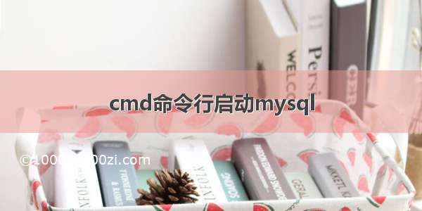 cmd命令行启动mysql