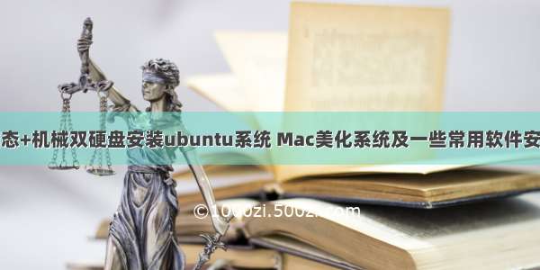 固态+机械双硬盘安装ubuntu系统 Mac美化系统及一些常用软件安装