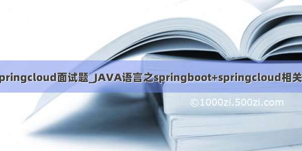 java springcloud面试题_JAVA语言之springboot+springcloud相关面试题