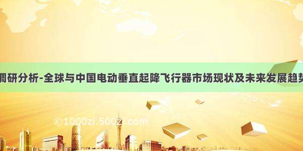 调研分析-全球与中国电动垂直起降飞行器市场现状及未来发展趋势