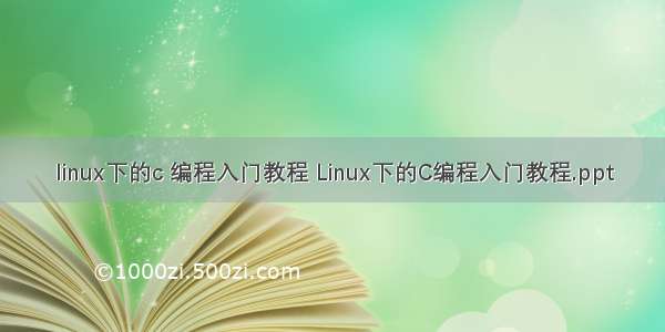linux下的c 编程入门教程 Linux下的C编程入门教程.ppt