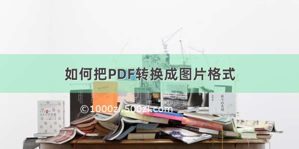 如何把PDF转换成图片格式