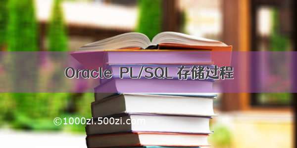 Oracle  PL/SQL 存储过程