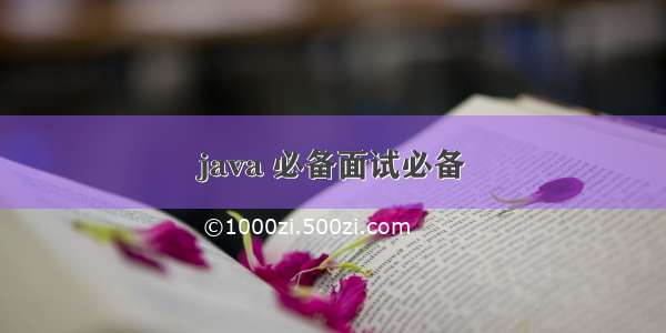 java 必备面试必备