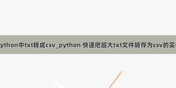 python中txt转成csv_python 快速把超大txt文件转存为csv的实例