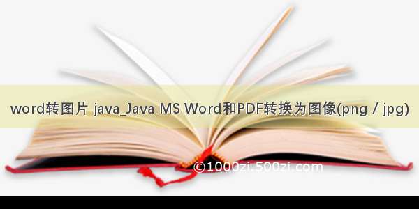 word转图片 java_Java MS Word和PDF转换为图像(png / jpg)