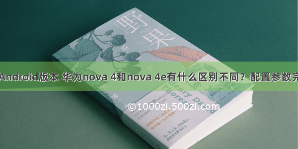 nova4Android版本 华为nova 4和nova 4e有什么区别不同？配置参数完整对比