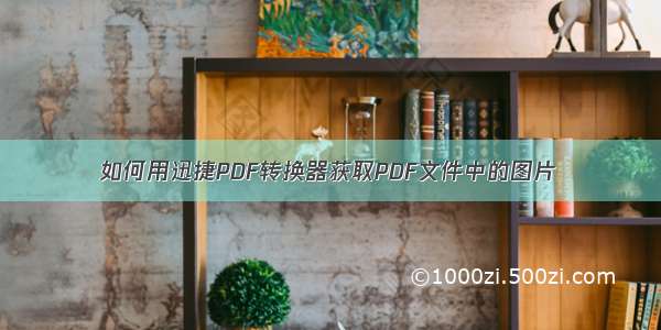 如何用迅捷PDF转换器获取PDF文件中的图片