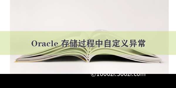 Oracle 存储过程中自定义异常