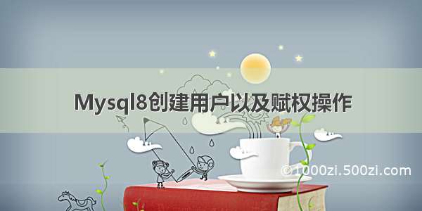 Mysql8创建用户以及赋权操作