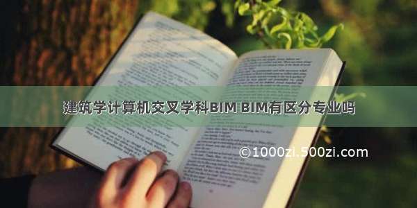 建筑学计算机交叉学科BIM BIM有区分专业吗