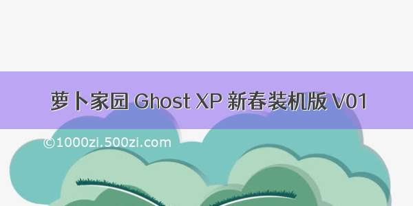 萝卜家园 Ghost XP 新春装机版 V01